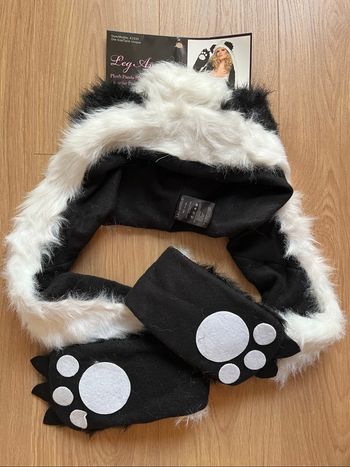 Costume capuche Panda Noir et Blanc Neuf Leg Avenue
