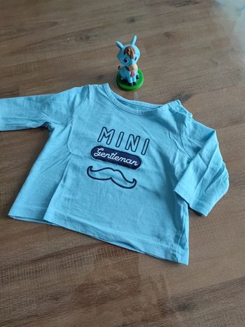 Tee shirt bleu manches longues