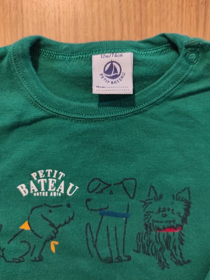 Tee-shirt ML Petit Bateau 12 mois - photo numéro 3