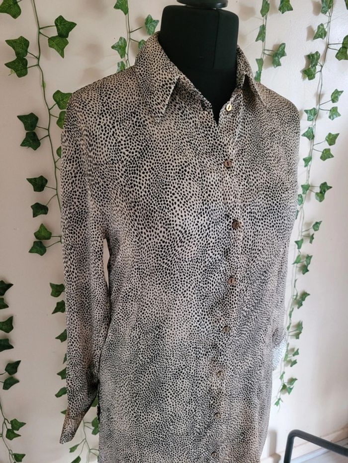 Longue chemise Zara léopard satiné 34/36 🌹 - photo numéro 3