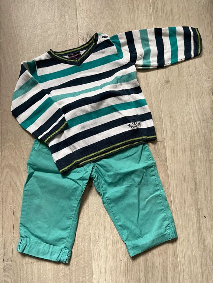 Ensemble pull + chino 9 mois