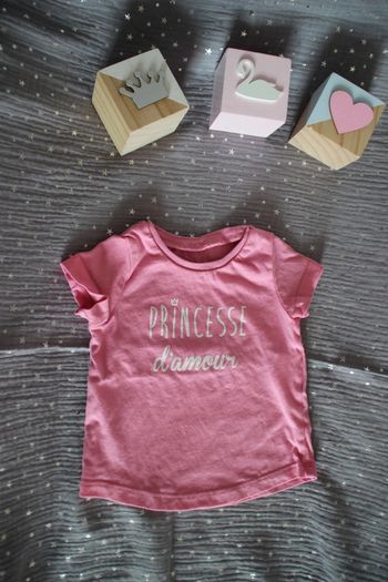 tee-shirt rose MC 3 mois