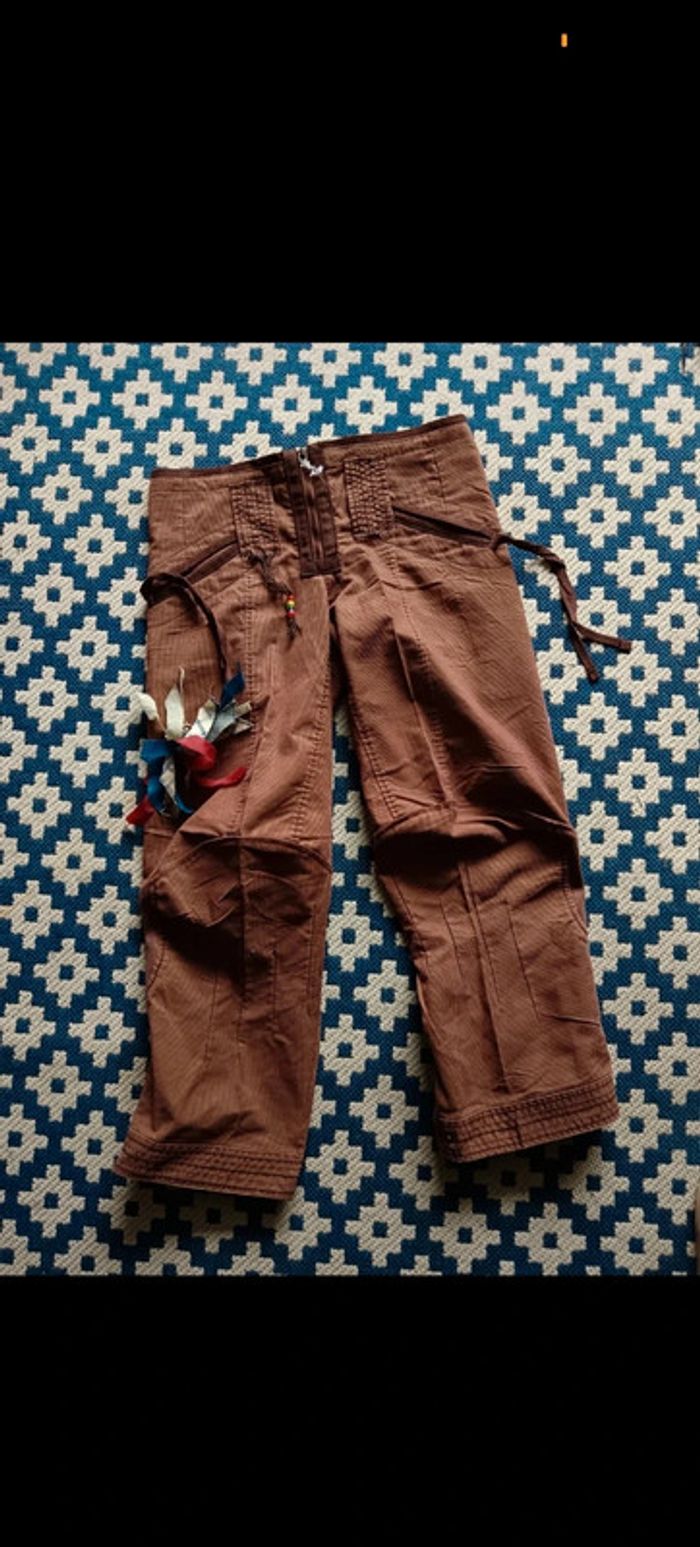 Marithé et François Girbaud | Pantalon court marron | t 34 - photo numéro 13