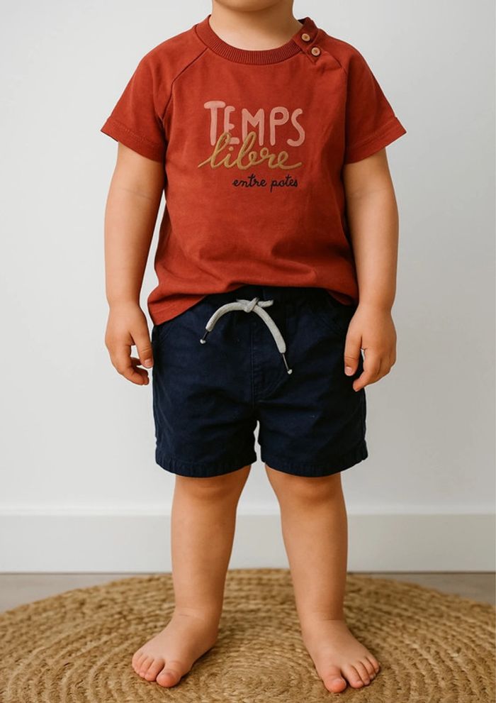 Ensemble été short tee shirt tape à l’œil 12 mois