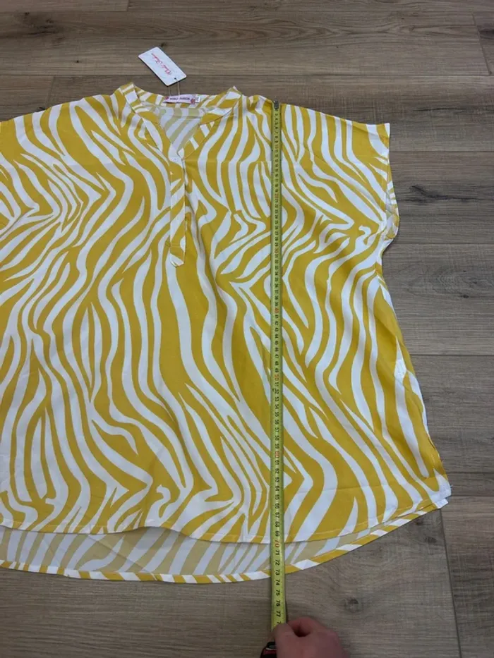top femme chemise femme blouse femme neuf jaune taille 46 taille 48 - photo numéro 7