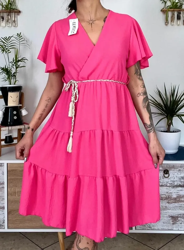 SOLDE Robe bohème fluide légère taille élastique taille unique - Italy moda - neuf - photo numéro 5
