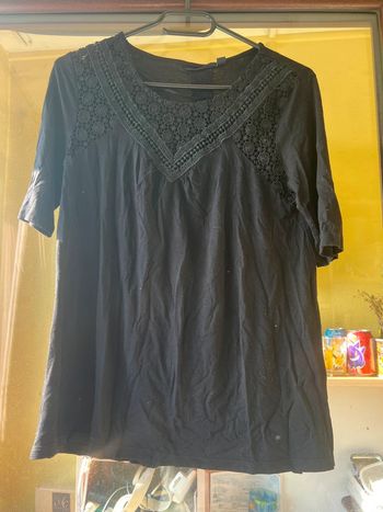 Haut noir en dentelle Kiabi