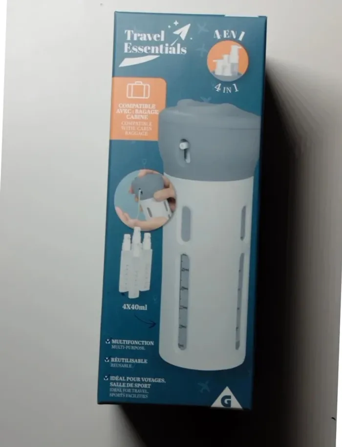 Distributeur de produits de soin 4 en 1 multifonction idéal voyage Neuf