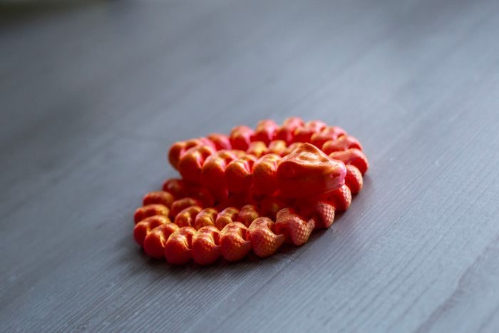 Serpent articulé 78 cm - Orange & Rose Gold - Jouet déco flexible - photo numéro 2