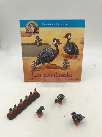Livre + figurines Altaya les animaux de la ferme N•39 la pintade