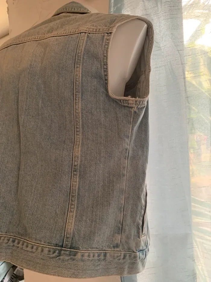 Veste jean vintage sans manches taille M - photo numéro 10