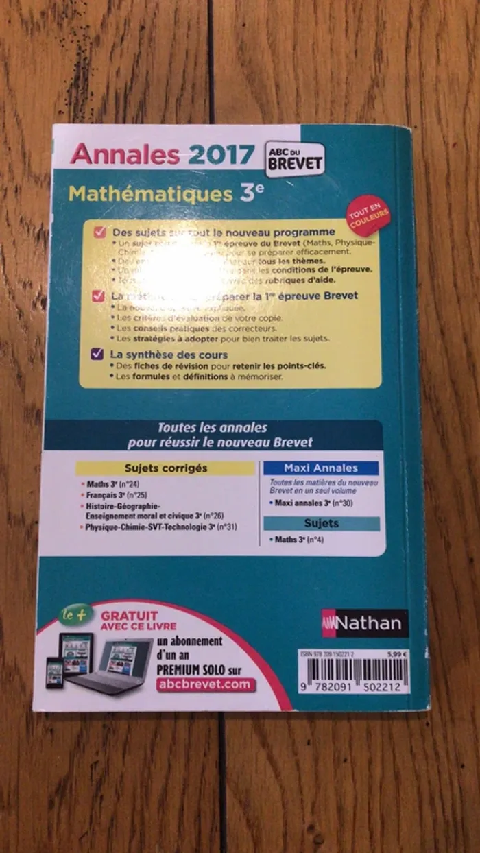 annales de maths 3ème - photo numéro 2