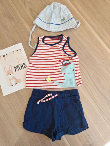 Ensemble short t-shirt Sergent Major 3 mois