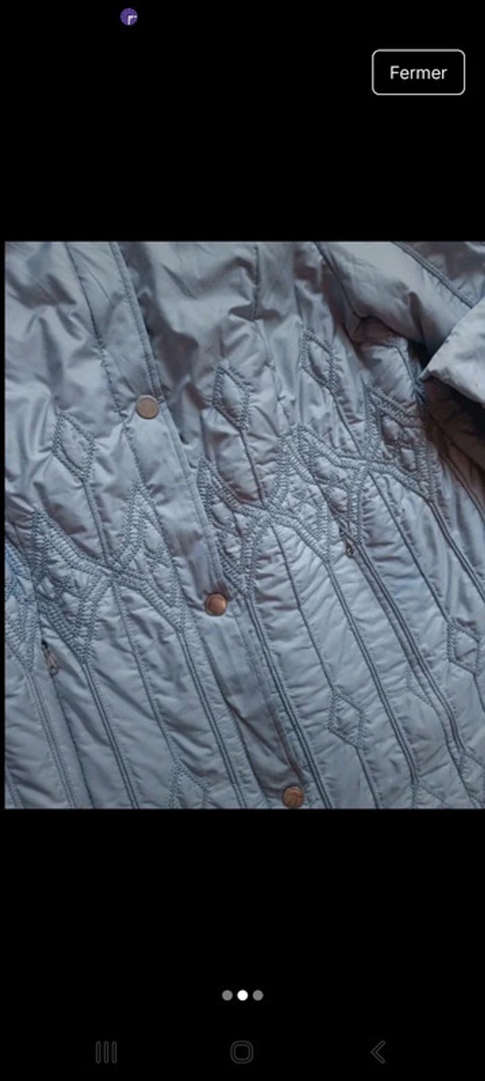 Veste longue gris métallisé taille 44 Gelco💖 - photo numéro 3