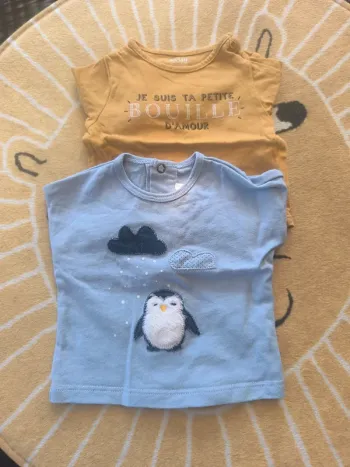 Tee shirt  1 mois 52/55 mixte