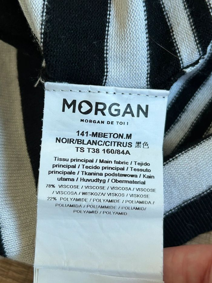 Pull rayé avec manches 3/4 Morgan taille S bon état - photo numéro 15