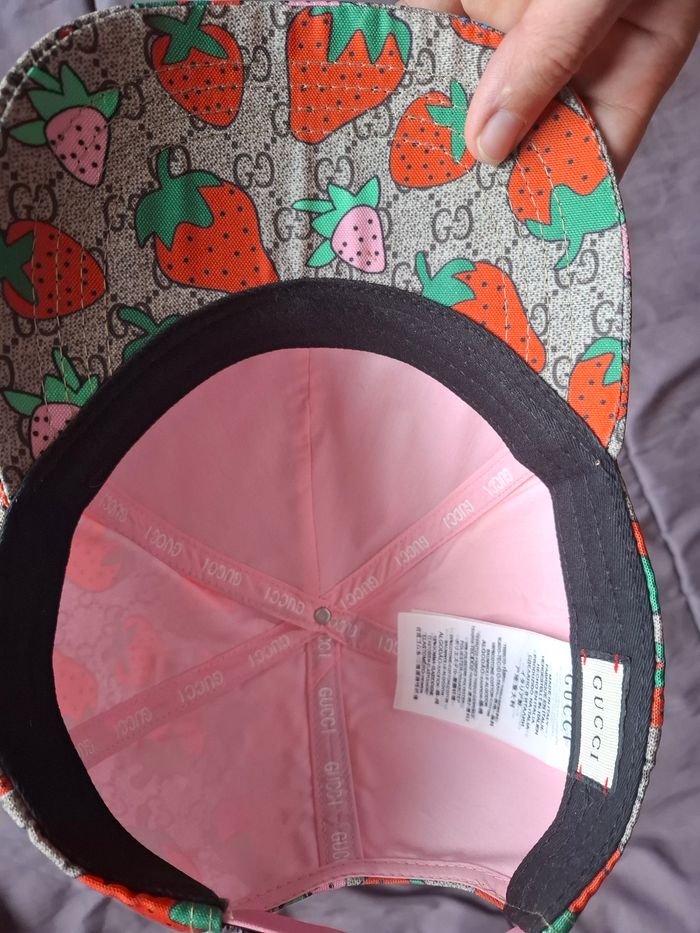 Casquette gucci fraise - photo numéro 5