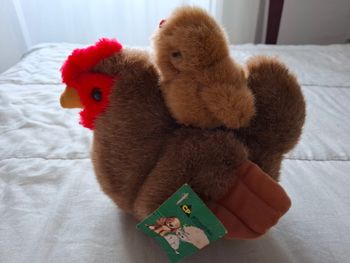 Peluche poule et poussin