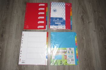 LOT DE 4 PAQUETS D'INTERCALAIRES GRAND FORMAT - NEUF - n°28
