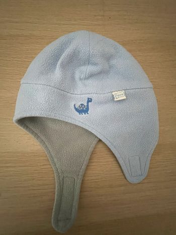 Bonnet bleu bébé garçon en polaire