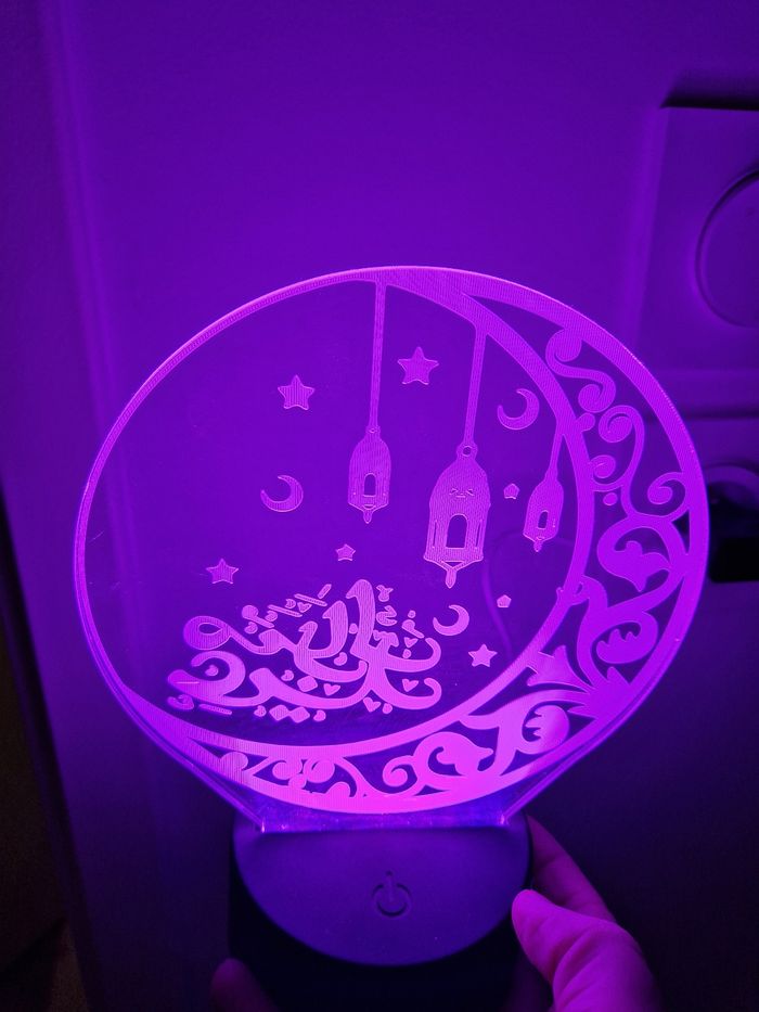 🌙 Lampe LED 3D Ramadan / Eid Mubarak – Décoration lumineuse islamique - photo numéro 2