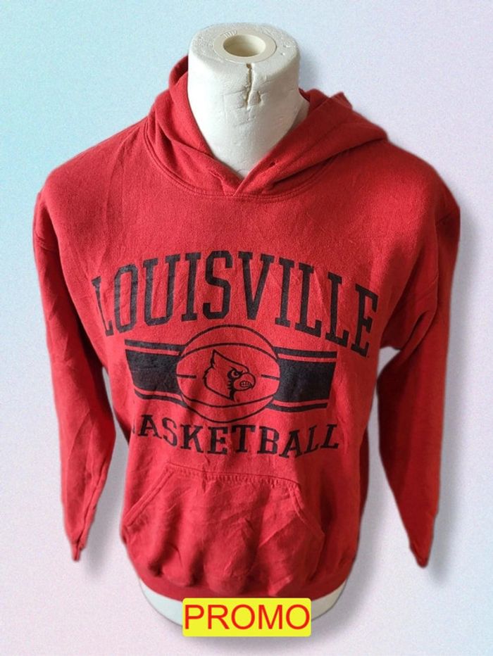 Magnifique sweat à capuche hoodie Gildan sport Us Vintage taille S Ref XXX93