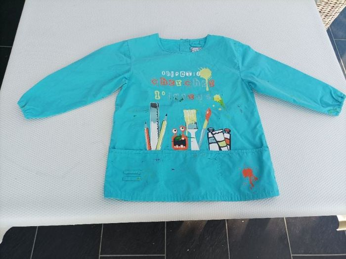 Adorable blouse de peinture garçon 5 ans
