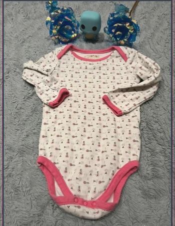 🌸 Body manches longues - Motifs Fille - 9 mois
