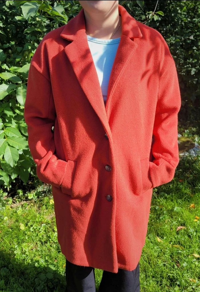 Manteau d'Automne Femme Rouge Corail | Vintage Love 🍁🍂 - photo numéro 3