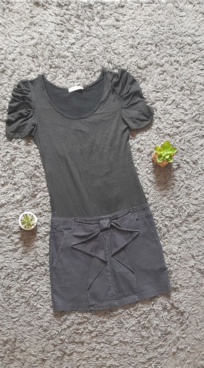 Robe noir bi matière
