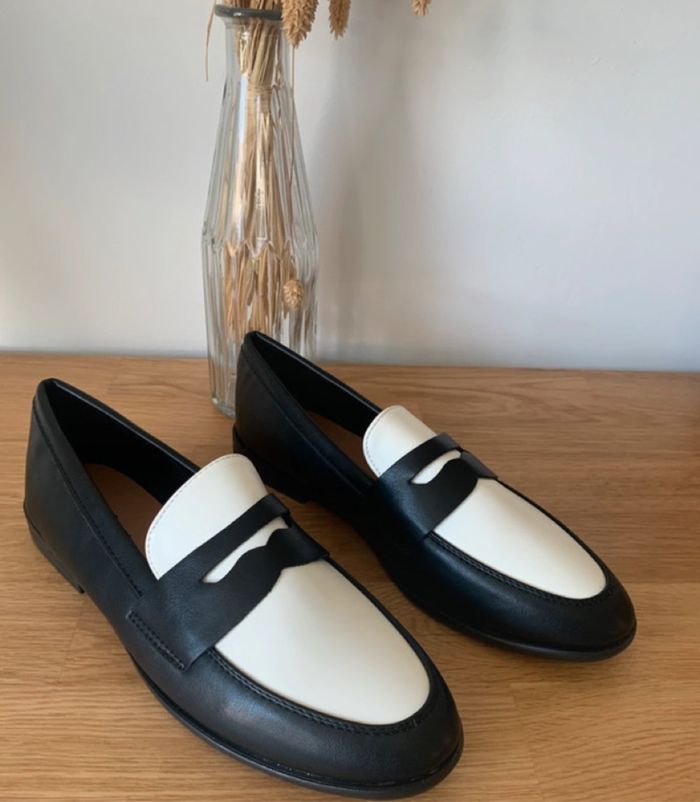 Mocassins bicolore noir blanc 38