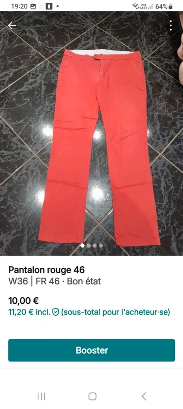 Pantalon rouge 46 - photo numéro 4