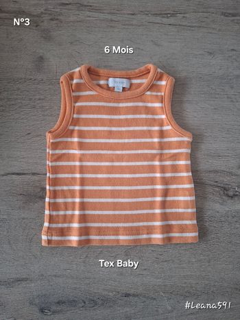 🌷N°3🌷Débardeur - Tex Baby - 6 Mois🌷
