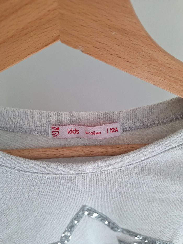 Pull gemo gris clair enfant fille 12 ans - photo numéro 3
