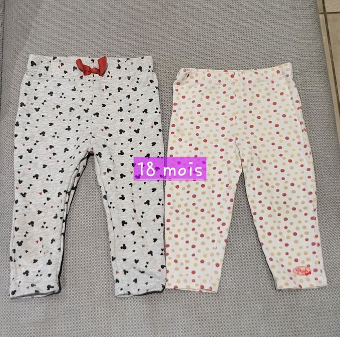 Lot de 2 pantalons fille 18 mois Disney baby