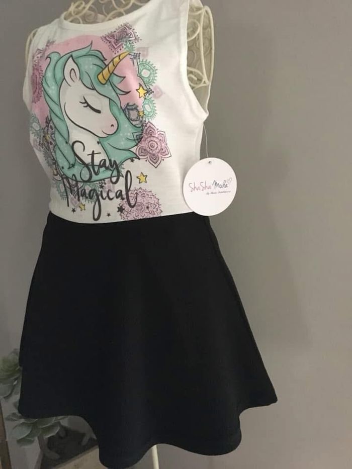 Robe fille 24 mois motif licorne neuf - photo numéro 3