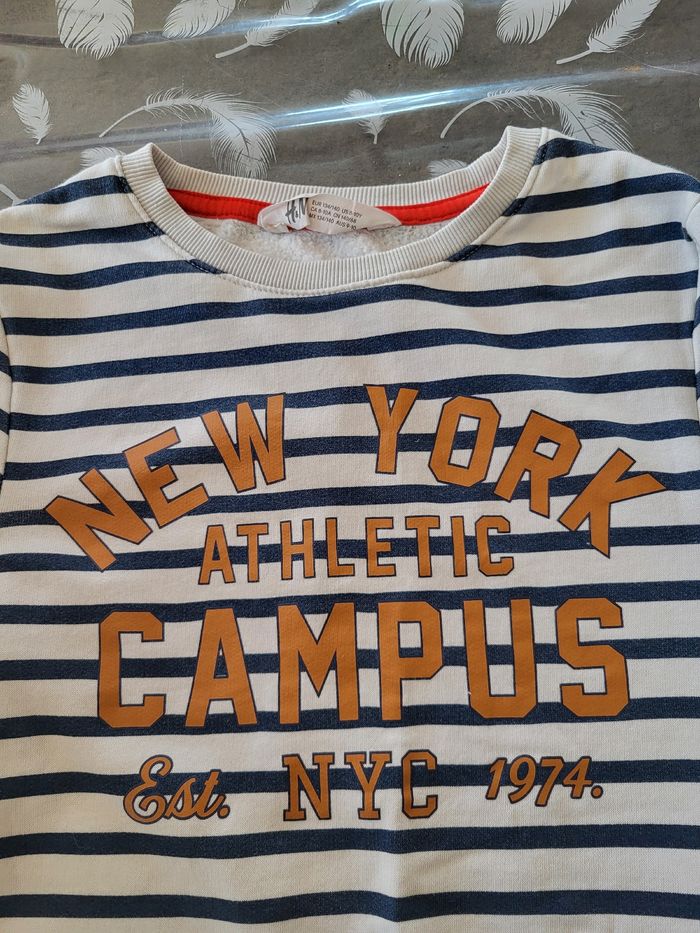Sweat-shirt style marinière taille 8/10 ans - photo numéro 2