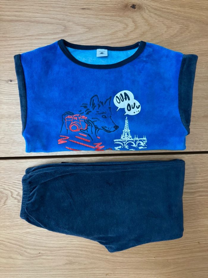 Pyjama 2 pièces en velours bleu/bleu marine - Taille 6 Ans - photo numéro 16