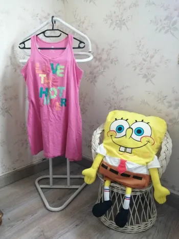 Robe sans manches rose à message / pepperts / (12-14ans)