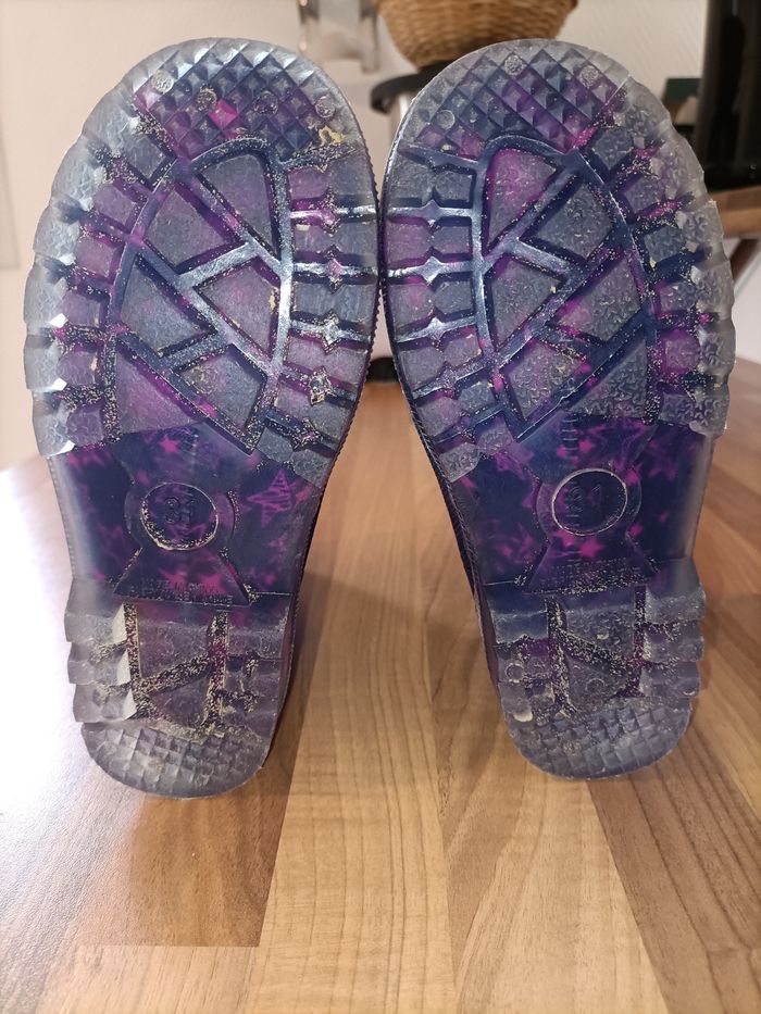 Bottes de pluie violet étoiles rose 31 - photo numéro 8