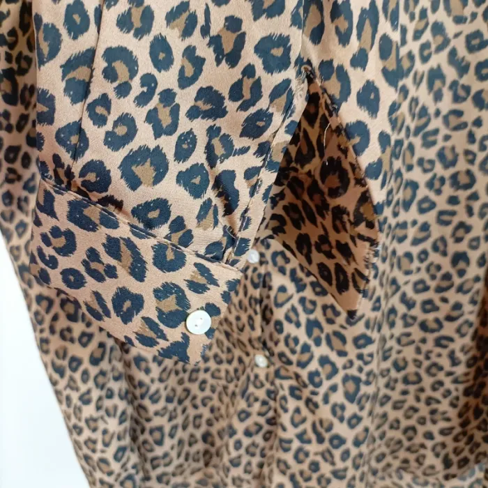 Blouse fluide léopard Kiabi Eco Conception col mao taille 42-44 A844 - photo numéro 7
