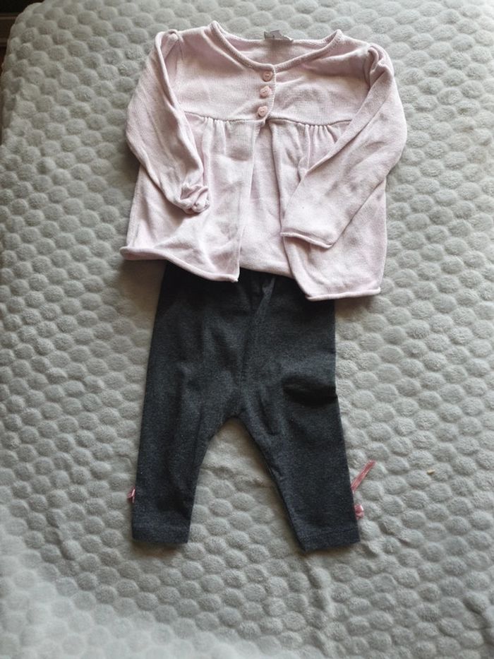 Lot t shirt fille legging 12 mois - photo numéro 5
