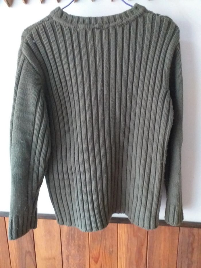 Pull kaki col rond laine - photo numéro 2