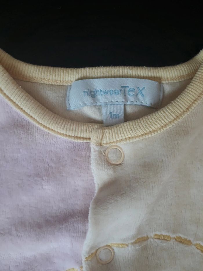 Pyjama 1 pièce velours 1 mois Tex - photo numéro 2