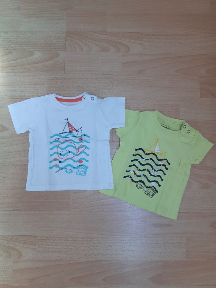 Lot de 2 tee-shirt manches courtes 3 mois TBE