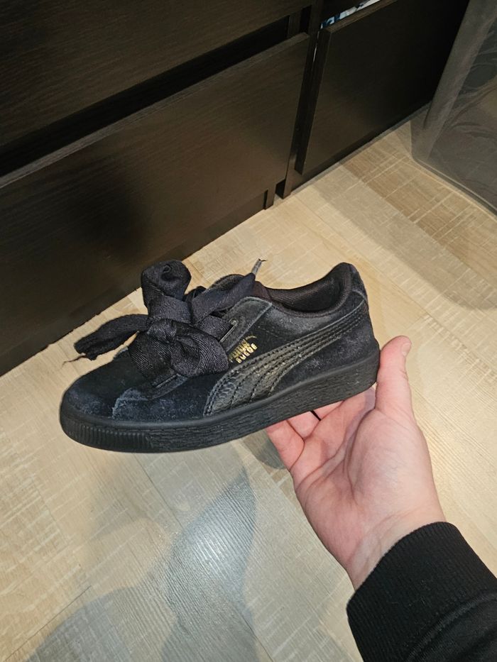🖤 baskets puma suede noir enfant taille 31 lacets ruban sneakers junior fille garcon streetwear 🖤 - photo numéro 4