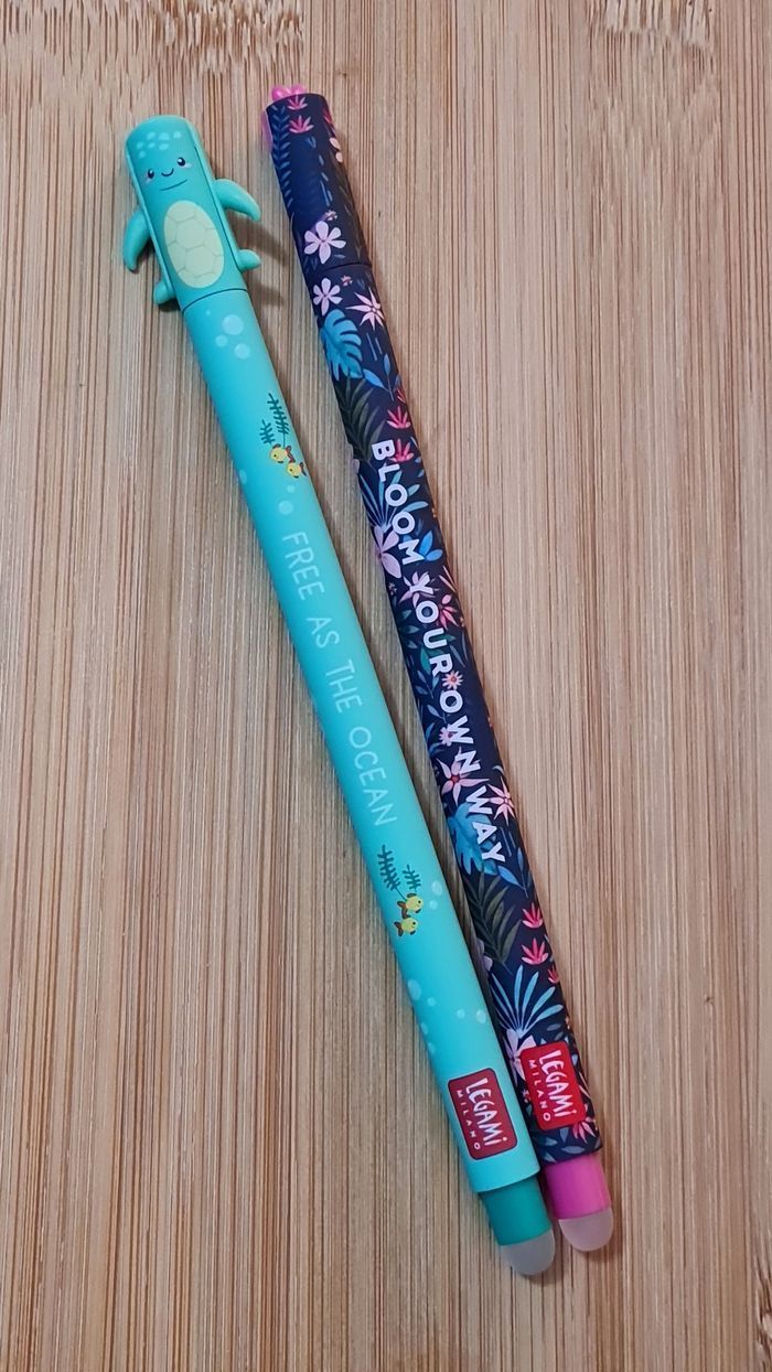 Legami Fleur 🌸+ Astronaute 🪐Logo Legami = 2 Stylos Effaçables Neufs - photo numéro 2