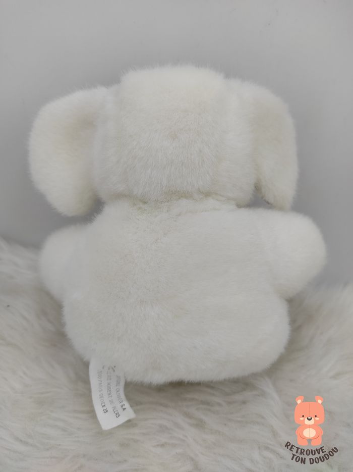 Peluche Eléphant Blanc Fleuri Olivier - photo numéro 2