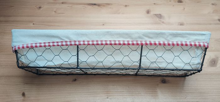 🌿 Corbeille à pain en métal et tissu - 43 x 13 x 8 cm 🌿 - photo numéro 4