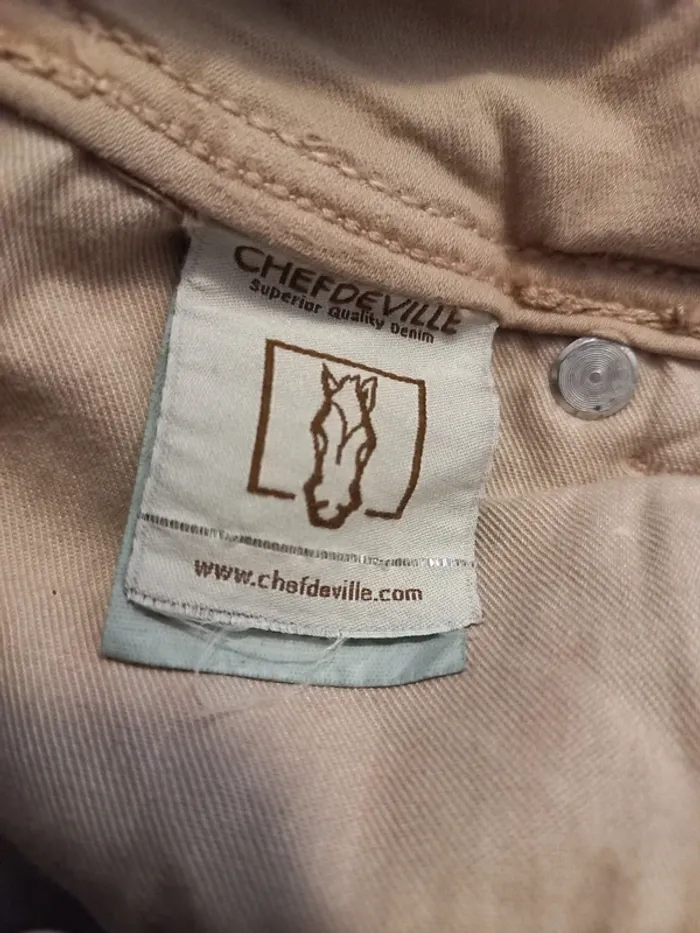 Jeans chefdeville jenny super stretch beige taille 32 - photo numéro 4